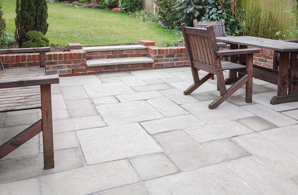 New Patio, Wall and Steps.